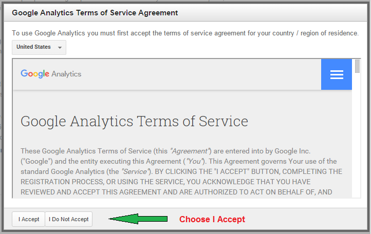 Google Analytic analytics agreement