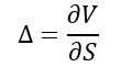 delta greek formula