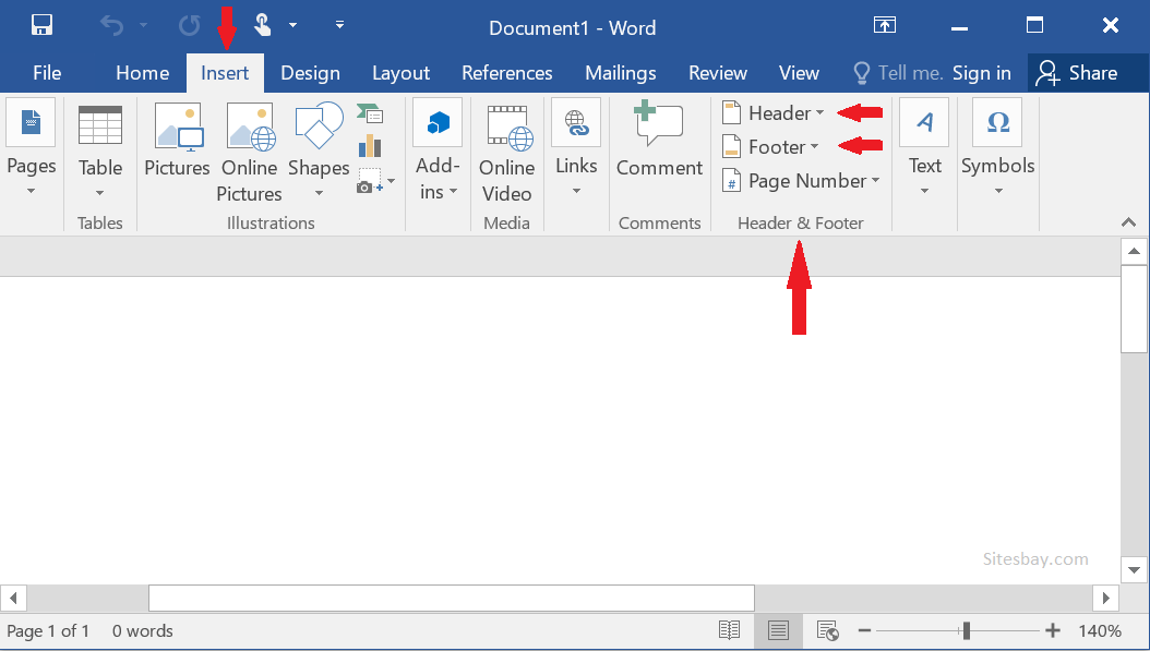 cannot see header and footer in word 2010