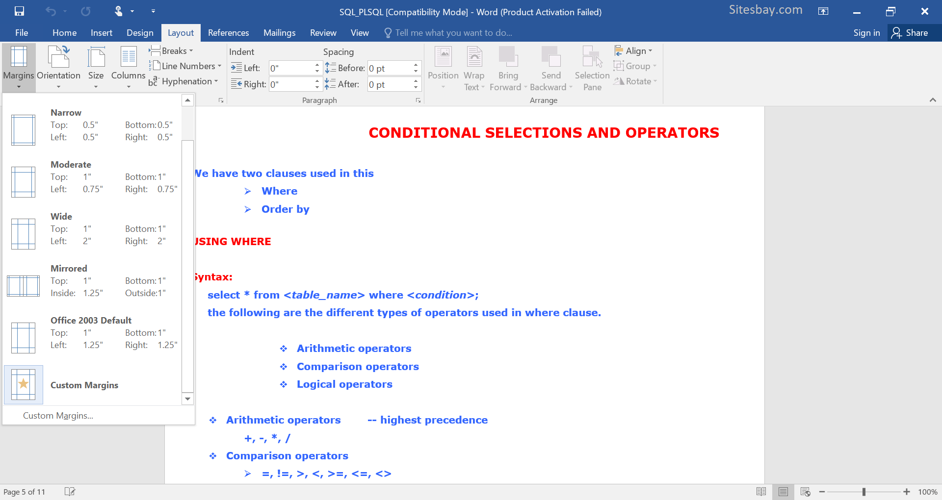 Images set page layout in word