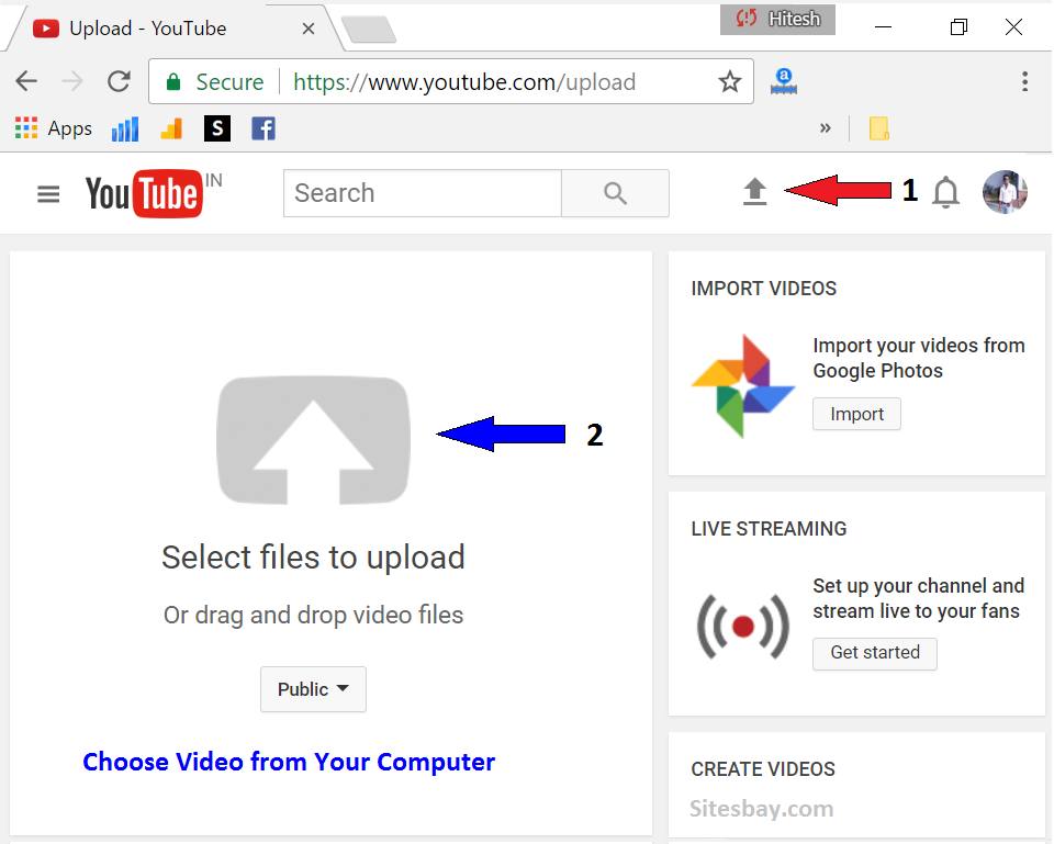 how to upload video on youtube
